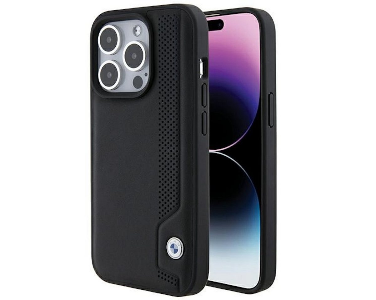 BMW Smartphone-Hülle BMW Apple iPhone 15 Pro Hardcase Leather Schutzhülle Cover Schwarz von BMW