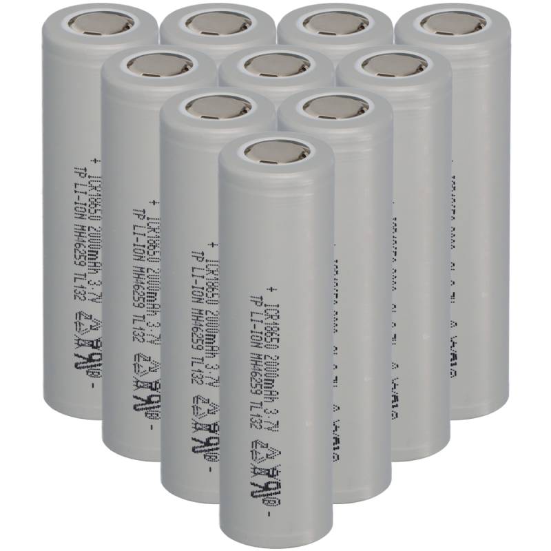 10x TerraE INR 18650 20P Li-Ion Akku - 3,7V 2000mAh 30A von BMZ