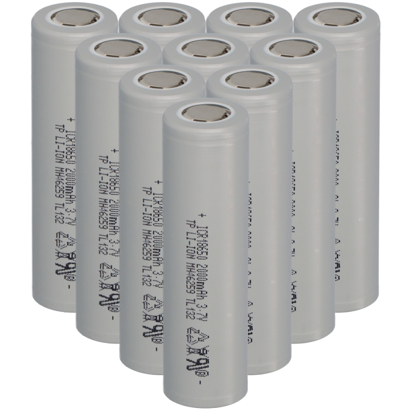 10x TerraE INR 18650 20P Li-Ion Akku - 3,7V 2000mAh 30A 10x TerraE INR 18650 20P Li-Ion Akku - 3,7V 2000mAh 30A von BMZ