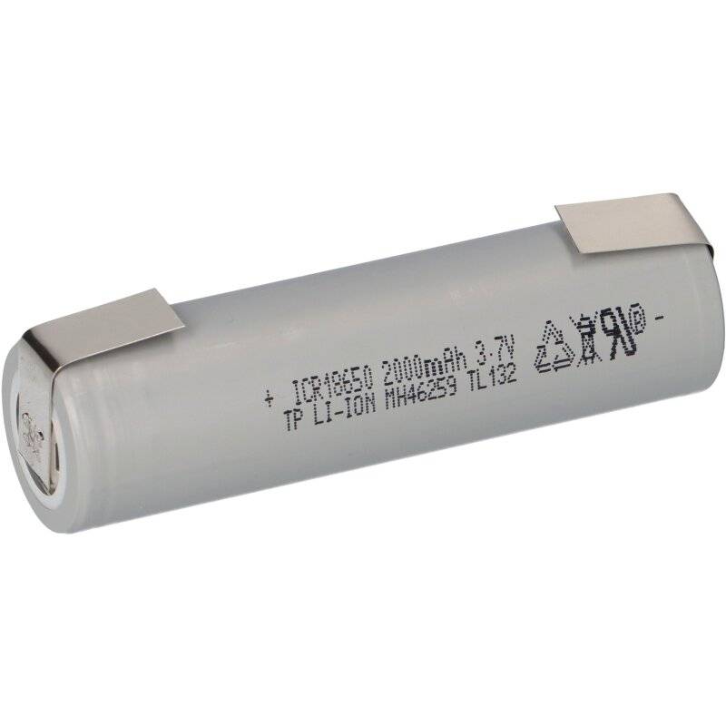 TerraE INR 18650 20P Li-Ion Akku - 3,7V 2000mAh 30A U-Lötfahne von BMZ
