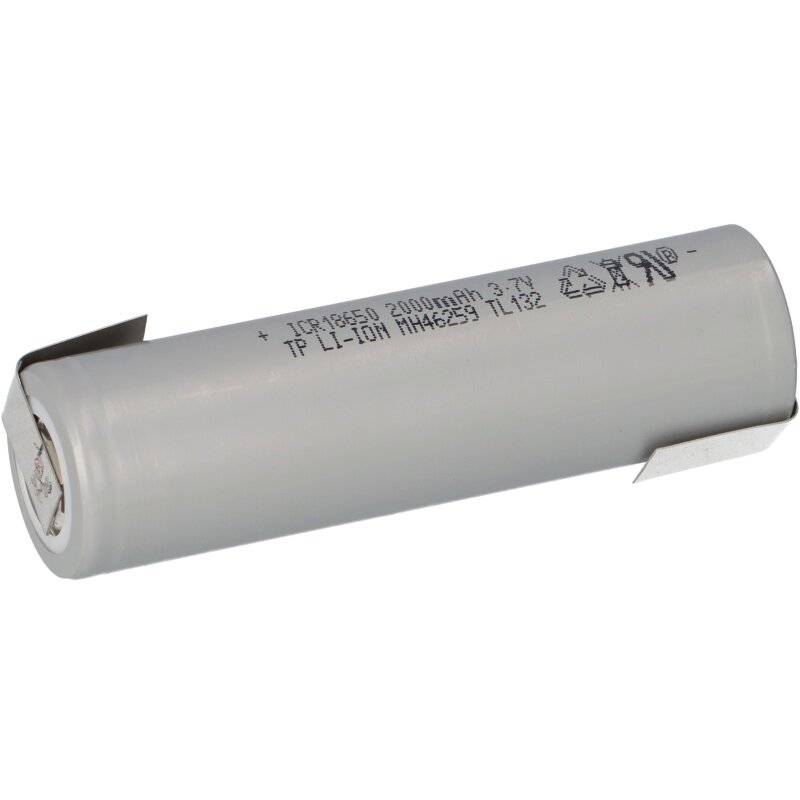 TerraE INR 18650 20P Li-Ion Akku - 3,7V 2000mAh 30A Z-Lötfahne von BMZ