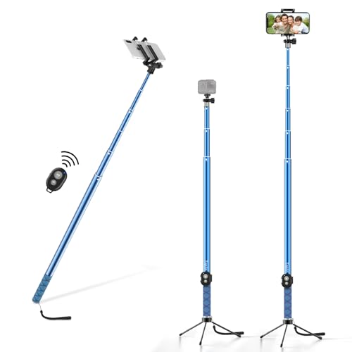 BMZX Extra lang 3 Meter Bluetooth Selfie Stick Stativ, Erweiterbar Monopod Wireless Selfie-Stange Stab 180°Rotation handy stativ mit Bluetooth-Fernauslöse für iPhone Android Samsung Smartphones (blau) BMZX Extra lang 3 Meter Bluetooth Selfie Stick Stativ, Erweiterbar Monopod Wireless Selfie-Stange Stab 180°Rotation handy stativ mit Bluetooth-Fernauslöse für iPhone Android Samsung Smartphones (blau) von BMZX
