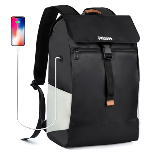 BMaoBBo Rucksack Damen Wasserdicht, Rolltop Rucksack Damen, Laptop Rucksack Damen, HäLt Bis Zu 15.6" Laptops，Geeignet füR UniversitäT, Arbeit, Reisen, TäGliche Tasche(Schwarz) von BMaoBBo