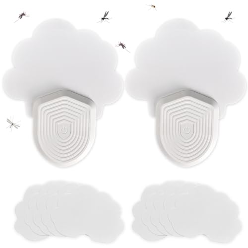 BNGXR Mückenschutz Mückenstecker, 2 Stück Fliegenfalle Innen, UV-Strahlen Mückenvernichter mit klebrigen Pad Insektenfänger, Stumm Mückenfalle mit Nachtlicht Ideal für Gegen Mücken, Fliegen, Motten von BNGXR
