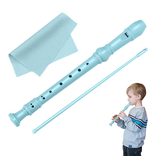 Blockflöte Flöte Kinder Soprano Recorder 8-Loch Sopran Blockflöte mit Flötenputzer Blockflöte Blockflöte Flauto Blockflöte Kinder Sopranblockflöte 8 Loch Flöte mit Putzstock und Reinigungstuch Blau von BNOYONERAS