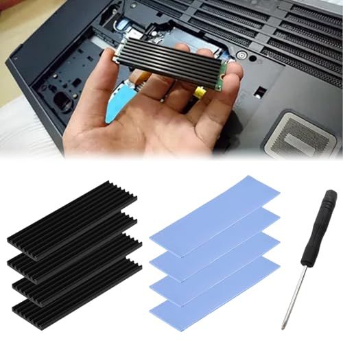 M2 SSD Kühlkörper 4 Satz Aluminium Kühlkörper Kühler-Set Heatsink Halbleitergeräte Kühler mit M.2 SSD-Schrauben und Wärmeleitende Silikonpads für 2280 M.2 SSD M2 Kühlkörper M2 SSD Kühlkörper 4 Satz Aluminium Kühlkörper Kühler-Set Heatsink Halbleitergeräte Kühler mit M.2 SSD-Schrauben und Wärmeleitende Silikonpads für 2280 M.2 SSD M2 Kühlkörper von BNOYONERAS