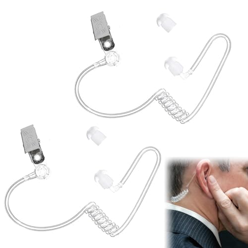 Schallschlauch, Ohrhörer Schallschlauch, Ersatz Schallschlauch, Ohrhörer Schallschlauch Transparent, Ersatz Ohrhörer Luftakustikschlauch Schallschlauch, Transparent Schallschlauch mit Halteclip, 2 PCS von BNOYONERAS