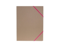 MappeA4m/elastischer Karton mit 3 Klappen Natur, Rosa320x245x4mm 0,092kg (1stk) - (48 St.) von BNTOFFICE