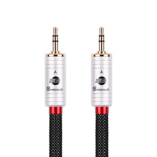 BOAACOUSTIC JIB Aux Kabel 3,5mm Klinkenkabel [2M] Auto Audio Kabel Klinke auf Klinke Nylon Geflochtenes Hochwertige, für Kopfhörer, Auto, Handy, PC, Lautsprecher, Stereoanlagen, MP3-Player 2M von BOAACOUSTIC