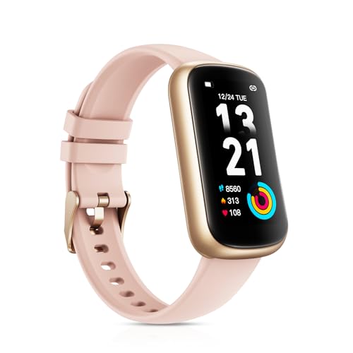BOALZETD Smartwatch Damen, 1,47" Fitnessuhr mit Pulsuhr, SpO2, Schlafmonitor und Notifications, Fitness Tracker Schrittzähler Aktivitätstracker 3ATM Wasserdicht Sportuhr für Android iOS, Rosa von BOALZETD