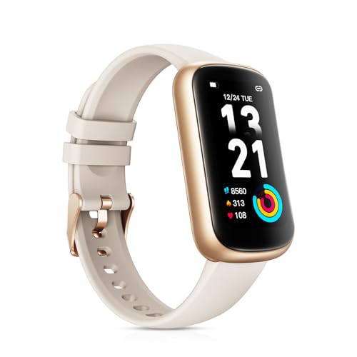 BOALZETD Smartwatch Damen, 1,47" Fitnessuhr mit Pulsuhr, SpO2, Schlafmonitor und Notifications, Fitness Tracker Schrittzähler Aktivitätstracker 3ATM Wasserdicht Sportuhr für Android iOS, Roségold von BOALZETD