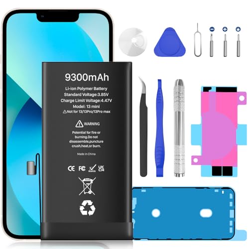 (2024 New Upgrade) (9300mAh)BOANV Akku für 13 Mini, Sehr hohe Kapazität Ersatzakku für 13 Mini (A2481 A2626 A2628 A2629 A2630) mit professionellem Ersatzteilset von BOANV
