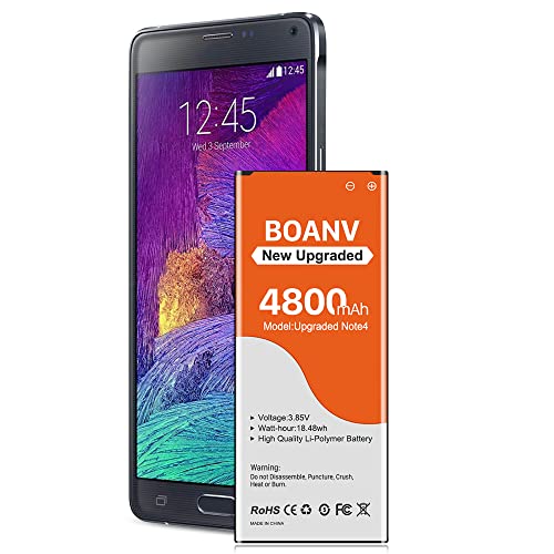 [4800mAh] Galaxy Note 4 Akku, Ersatzakku für Samsung Galaxy Note 4 N910, N910A(AT&T), N910T(T-Mobile), N910V (Verizon), N910P(Sprint), N910U LTE von BOANV