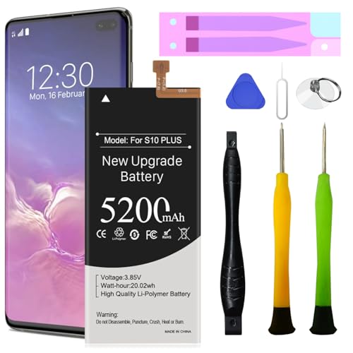 【5200mAh】 Akku für Samsung Galaxy S10 Plus, BOANV 2025 Upgraded High Capacity Ersatzakku für Galaxy S10+ SM-G975F G975U G975W G975U1 G9750 G975N G975X mit professionellen Reparaturwerkzeug-Kits von BOANV