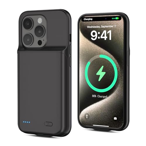 Akkuhülle für iPhone 15 pro max, neues Upgrade mit hoher Kapazität, wiederaufladbares Ladefach, schützendes tragbares Smart Backup Ladegerät für iPhone 15 pro max(1 Pack) von BOANV