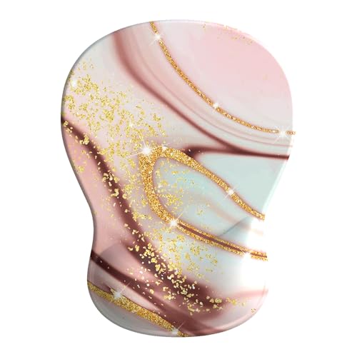 BOCHEERY Bequemes Mauspad mit Gel-Handgelenkauflage, ergonomisches Mauspad zur Schmerzlinderung, glatte Handgelenkstützfläche und rutschfeste PU-Basis für Computer, Laptop, Büro und Zuhause (A05 von BOCHEERY