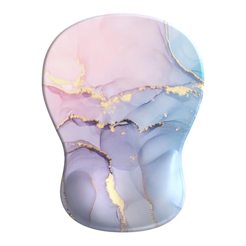BOCHEERY Komfortables Mauspad mit Gel-Handgelenkauflage, ergonomisches Mauspad zur Schmerzlinderung, glatte Handgelenkstützfläche und rutschfeste PU-Basis für Computer, Laptop, Büro und Zuhause (A03 von BOCHEERY
