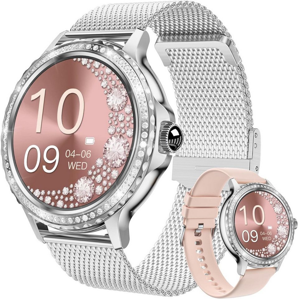 BOCLOUD Damen's und Herren's IP68 wasserdichte Fitness-Tracker Smartwatch (1,4 Zoll, Android/iOS), mit austauschbarem weichem Silikonarmband, mit Blutsauerstoff Herzfrequenz Schlafüberwachung Mehrere Sportmodi von BOCLOUD