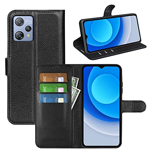BOCTECH Hülle für Blackview A53 / A53 Pro, Handyhülle PU Leder Klappbar Schutzhülle Klapphülle mit Ständer, Kartenfach, Magnetschnalle Stoßfest Flip Cover Case Tasche für Blackview A53, Schwarz von BOCTECH