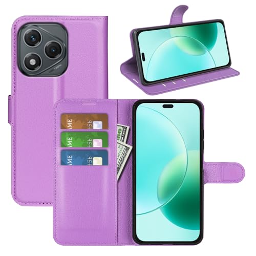 BOCTECH Hülle für Honor 400 Lite, Handyhülle PU Leder Klappbar Schutzhülle Klapphülle mit Ständer, Kartenfach, Magnetschnalle Stoßfest Flip Cover Case Tasche für Honor 400 Lite, Lila von BOCTECH
