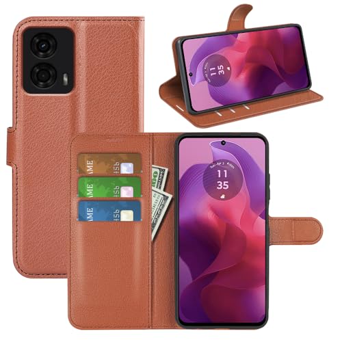 BOCTECH Hülle für Motorola G24 / G04 / G04S / E14, Handyhülle PU Leder Klappbar Schutzhülle Klapphülle mit Ständer, Kartenfach, Magnetschnalle Stoßfest Flip Cover Case Tasche für Moto G24, Braun BOCTECH Hülle für Motorola G24 / G04 / G04S / E14, Handyhülle PU Leder Klappbar Schutzhülle Klapphülle mit Ständer, Kartenfach, Magnetschnalle Stoßfest Flip Cover Case Tasche für Moto G24, Braun von BOCTECH