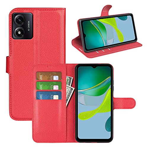 BOCTECH Hülle für Motorola Moto E13, Handyhülle PU Leder Klappbar Schutzhülle Klapphülle mit Ständer, Kartenfach, Magnetschnalle Stoßfest Flip Cover Case Tasche für Moto E13, Rot BOCTECH Hülle für Motorola Moto E13, Handyhülle PU Leder Klappbar Schutzhülle Klapphülle mit Ständer, Kartenfach, Magnetschnalle Stoßfest Flip Cover Case Tasche für Moto E13, Rot von BOCTECH