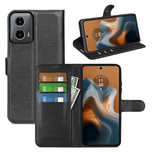 BOCTECH Hülle für Motorola Moto G34, Handyhülle PU Leder Klappbar Schutzhülle Klapphülle mit Ständer, Kartenfach, Magnetschnalle Stoßfest Flip Cover Case Tasche für Motorola Moto G34, Schwarz BOCTECH Hülle für Motorola Moto G34, Handyhülle PU Leder Klappbar Schutzhülle Klapphülle mit Ständer, Kartenfach, Magnetschnalle Stoßfest Flip Cover Case Tasche für Motorola Moto G34, Schwarz von BOCTECH