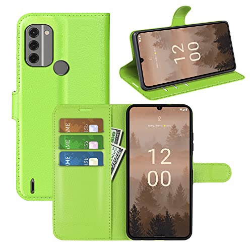 BOCTECH Hülle für Nokia C31, Handyhülle PU Leder Klappbar Schutzhülle Klapphülle mit Ständer, Kartenfach, Magnetschnalle Stoßfest Flip Cover Case Tasche für Nokia C31, Grün von BOCTECH