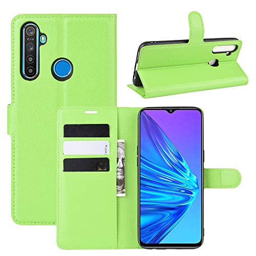 BOCTECH Hülle für Realme 5 / 6i / 5i / C3, Handyhülle PU Leder Klappbar Schutzhülle Klapphülle mit Ständer, Kartenfach, Magnetschnalle Stoßfest Flip Cover Case Tasche für Realme 6i, Grün von BOCTECH