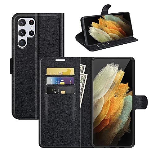 BOCTECH Hülle für Samsung Galaxy S22 Ultra, Handyhülle PU Leder Klappbar Schutzhülle Klapphülle mit Ständer, Kartenfach, Magnetschnalle Stoßfest Flip Cover Case Tasche, Schwarz BOCTECH Hülle für Samsung Galaxy S22 Ultra, Handyhülle PU Leder Klappbar Schutzhülle Klapphülle mit Ständer, Kartenfach, Magnetschnalle Stoßfest Flip Cover Case Tasche, Schwarz von BOCTECH