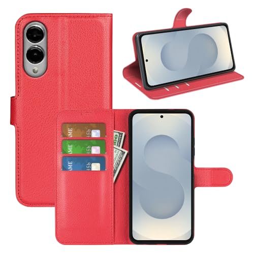 BOCTECH Hülle für Samsung Galaxy S25 Edge, Handyhülle PU Leder Klappbar Schutzhülle Klapphülle mit Ständer, Kartenfach, Magnetschnalle Stoßfest Flip Cover Case Tasche für Samsung S25 Edge, Rot BOCTECH Hülle für Samsung Galaxy S25 Edge, Handyhülle PU Leder Klappbar Schutzhülle Klapphülle mit Ständer, Kartenfach, Magnetschnalle Stoßfest Flip Cover Case Tasche für Samsung S25 Edge, Rot von BOCTECH