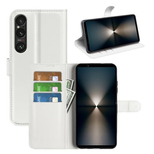 BOCTECH Hülle für Sony Xperia 1 VII / PDX256, Handyhülle PU Leder Klappbar Schutzhülle Klapphülle mit Ständer, Kartenfach, Magnetschnalle Stoßfest Flip Cover Case Tasche, Weiß BOCTECH Hülle für Sony Xperia 1 VII / PDX256, Handyhülle PU Leder Klappbar Schutzhülle Klapphülle mit Ständer, Kartenfach, Magnetschnalle Stoßfest Flip Cover Case Tasche, Weiß von BOCTECH