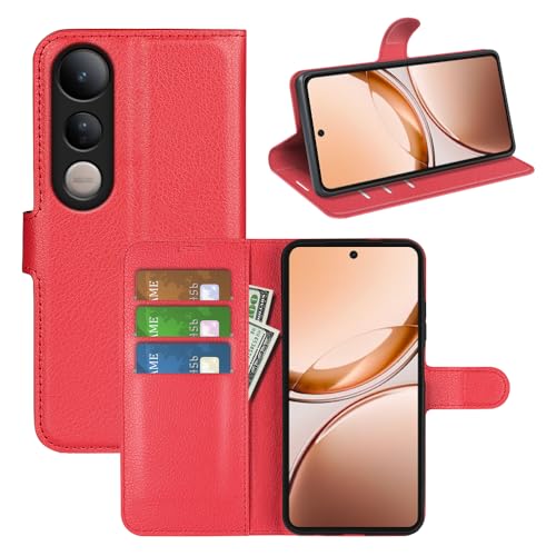 BOCTECH Hülle für Vivo V50 Lite 4G / 5G, Handyhülle PU Leder Klappbar Schutzhülle Klapphülle mit Ständer, Kartenfach, Magnetschnalle Stoßfest Flip Cover Case Tasche für Vivo V50 Lite, Rot BOCTECH Hülle für Vivo V50 Lite 4G / 5G, Handyhülle PU Leder Klappbar Schutzhülle Klapphülle mit Ständer, Kartenfach, Magnetschnalle Stoßfest Flip Cover Case Tasche für Vivo V50 Lite, Rot von BOCTECH