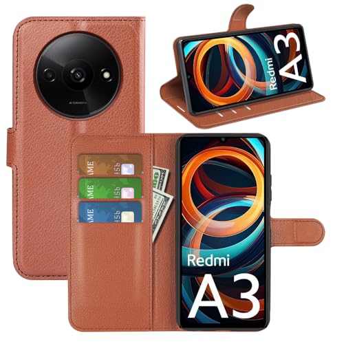 BOCTECH Hülle für Xiaomi Redmi A3, Handyhülle PU Leder Klappbar Schutzhülle Klapphülle mit Ständer, Kartenfach, Magnetschnalle Stoßfest Flip Cover Case Tasche für Xiaomi Redmi A3, Braun BOCTECH Hülle für Xiaomi Redmi A3, Handyhülle PU Leder Klappbar Schutzhülle Klapphülle mit Ständer, Kartenfach, Magnetschnalle Stoßfest Flip Cover Case Tasche für Xiaomi Redmi A3, Braun von BOCTECH