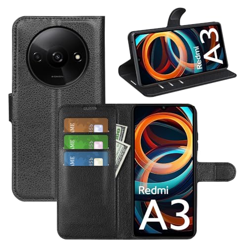 BOCTECH Hülle für Xiaomi Redmi A3, Handyhülle PU Leder Klappbar Schutzhülle Klapphülle mit Ständer, Kartenfach, Magnetschnalle Stoßfest Flip Cover Case Tasche für Xiaomi Redmi A3, Schwarz BOCTECH Hülle für Xiaomi Redmi A3, Handyhülle PU Leder Klappbar Schutzhülle Klapphülle mit Ständer, Kartenfach, Magnetschnalle Stoßfest Flip Cover Case Tasche für Xiaomi Redmi A3, Schwarz von BOCTECH