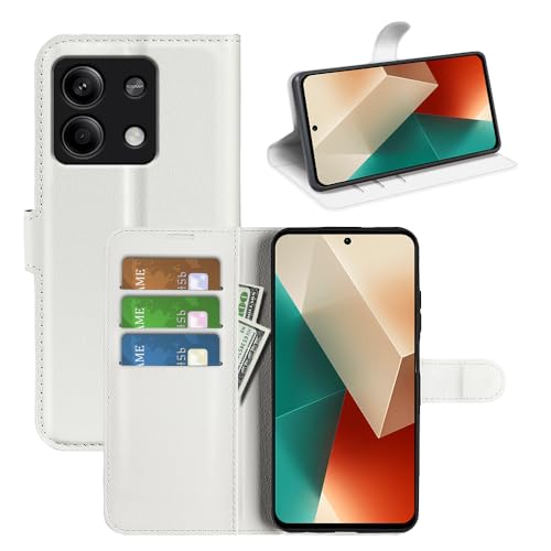 BOCTECH Hülle für Xiaomi Redmi Note 13 5G, Handyhülle PU Leder Klappbar Schutzhülle Klapphülle mit Ständer, Kartenfach, Magnetschnalle Stoßfest Flip Cover Case Tasche für Redmi Note 13 5G, Weiß BOCTECH Hülle für Xiaomi Redmi Note 13 5G, Handyhülle PU Leder Klappbar Schutzhülle Klapphülle mit Ständer, Kartenfach, Magnetschnalle Stoßfest Flip Cover Case Tasche für Redmi Note 13 5G, Weiß von BOCTECH