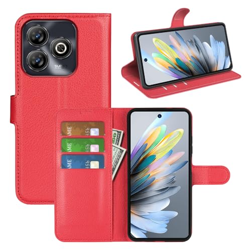 BOCTECH Hülle für ZTE Blade A75 4G, Handyhülle PU Leder Klappbar Schutzhülle Klapphülle mit Ständer, Kartenfach, Magnetschnalle Stoßfest Flip Cover Case Tasche für ZTE Blade A75 4G, Rot BOCTECH Hülle für ZTE Blade A75 4G, Handyhülle PU Leder Klappbar Schutzhülle Klapphülle mit Ständer, Kartenfach, Magnetschnalle Stoßfest Flip Cover Case Tasche für ZTE Blade A75 4G, Rot von BOCTECH