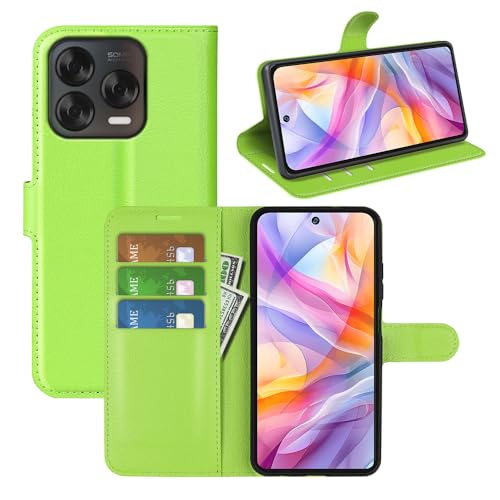 BOCTECH Hülle für ZTE Blade V70 Vita, Handyhülle PU Leder Klappbar Schutzhülle Klapphülle mit Ständer, Kartenfach, Magnetschnalle Stoßfest Flip Cover Case Tasche für ZTE Blade V70 Vita, Grün von BOCTECH
