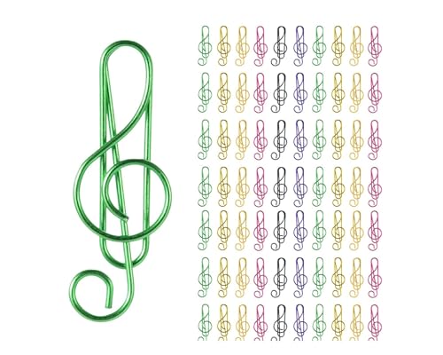 100 Stück/50 Stück/30 Stück Büroklammern, niedliche Musiknoten, Büroklammern, mehrfarbig, Metall-Lesezeichen für Musikbegeisterte für Notebook-Dateien (30 Stück) von BODOBTF