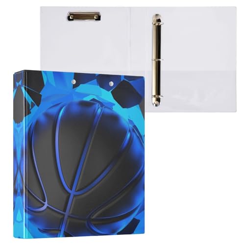 Ringbuch mit 3 Ringen, Basketball, blaue Beleuchtung, 3,8 cm, rund, Sichtbuch mit 200 Blatt, für Kinder, Schulbedarf, Damen, Herren, Büro, 1 Packung Ringbuch mit 3 Ringen, Basketball, blaue Beleuchtung, 3,8 cm, rund, Sichtbuch mit 200 Blatt, für Kinder, Schulbedarf, Damen, Herren, Büro, 1 Packung von BOENLE
