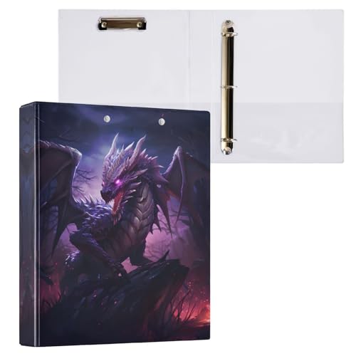 Ringbuch mit 3 Ringen, Drache, lila, 3,8 cm, rund, Sichtbuch mit 200 Blatt, für Kinder, Schulbedarf, Damen, Herren, Büro, 1 Stück Ringbuch mit 3 Ringen, Drache, lila, 3,8 cm, rund, Sichtbuch mit 200 Blatt, für Kinder, Schulbedarf, Damen, Herren, Büro, 1 Stück von BOENLE