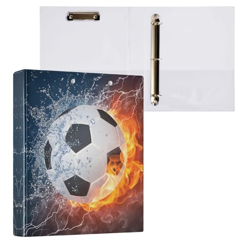 Ringbuch mit 3 Ringen, Fußball, 3,8 cm, rund, Sichtbuch mit 200 Blatt, für Kinder, Schulbedarf, Damen, Herren, Büro, 1 Stück Ringbuch mit 3 Ringen, Fußball, 3,8 cm, rund, Sichtbuch mit 200 Blatt, für Kinder, Schulbedarf, Damen, Herren, Büro, 1 Stück von BOENLE