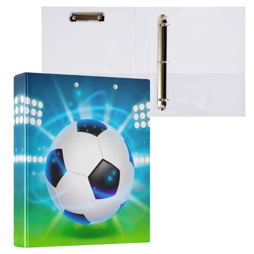 Ringbuch mit 3 Ringen, Fußball auf Feld, 3,8 cm, rund, Sichtbuch mit 200 Blatt, für Kinder, Schulbedarf, Damen, Herren, Büro, 1 Packung Ringbuch mit 3 Ringen, Fußball auf Feld, 3,8 cm, rund, Sichtbuch mit 200 Blatt, für Kinder, Schulbedarf, Damen, Herren, Büro, 1 Packung von BOENLE