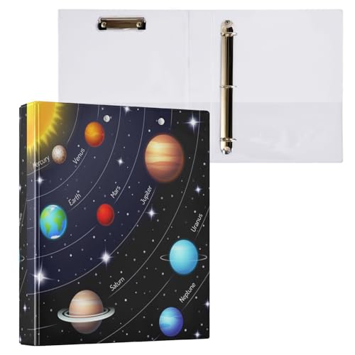 Ringbuch mit 3 Ringen, Sonnensystem, 3,8 cm, rund, Sichtbuch mit 200 Blatt, für Kinder, Schulbedarf, Damen, Herren, Büro, 1 Packung Ringbuch mit 3 Ringen, Sonnensystem, 3,8 cm, rund, Sichtbuch mit 200 Blatt, für Kinder, Schulbedarf, Damen, Herren, Büro, 1 Packung von BOENLE