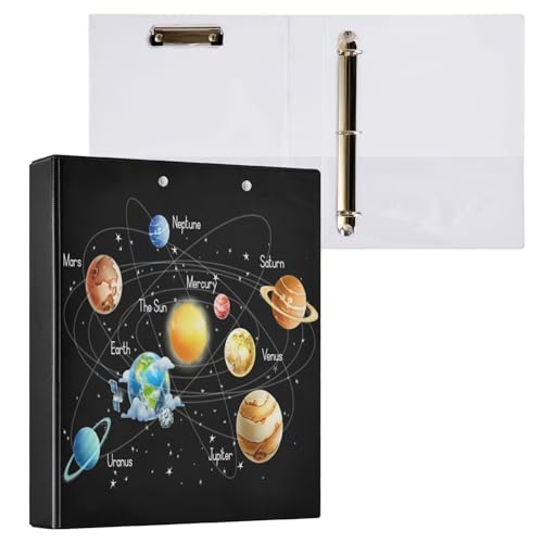 Ringbuch mit 3 Ringen, Sonnensystem, Weltraum, Planet, 3,8 cm, rund, Sichtbuch mit 200 Blatt, für Kinder, Schulbedarf, Damen, Herren, Büro, 1 Packung Ringbuch mit 3 Ringen, Sonnensystem, Weltraum, Planet, 3,8 cm, rund, Sichtbuch mit 200 Blatt, für Kinder, Schulbedarf, Damen, Herren, Büro, 1 Packung von BOENLE