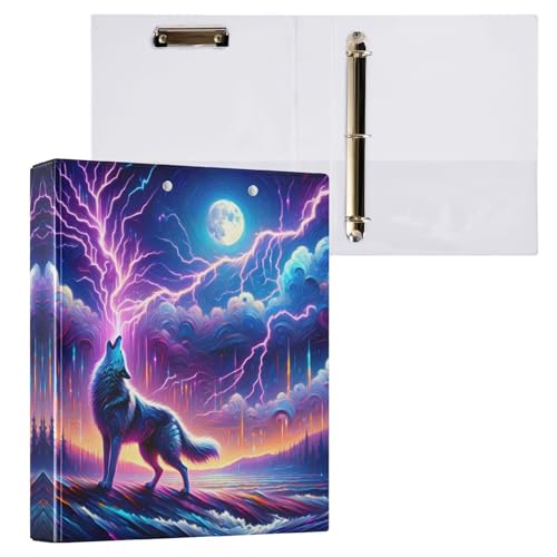 Ringbuch mit 3 Ringen, Wolf, heulender Mond, Blitz, 3,8 cm, rund, Sichtbuch mit 200 Blatt, für Kinder, Schulbedarf, Damen, Herren, Büro, 1 Packung Ringbuch mit 3 Ringen, Wolf, heulender Mond, Blitz, 3,8 cm, rund, Sichtbuch mit 200 Blatt, für Kinder, Schulbedarf, Damen, Herren, Büro, 1 Packung von BOENLE