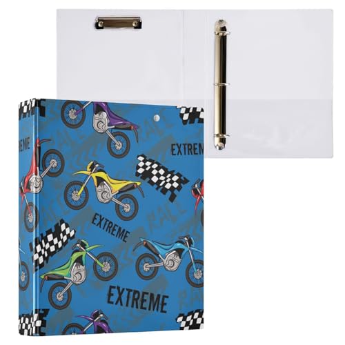 Ringbuch mit 3 Ringen, bunt, Motorrad, 3,8 cm, rund, Sichtbuch mit 200 Blatt, für Kinder, Schulbedarf, Damen, Herren, Büro, 1 Stück Ringbuch mit 3 Ringen, bunt, Motorrad, 3,8 cm, rund, Sichtbuch mit 200 Blatt, für Kinder, Schulbedarf, Damen, Herren, Büro, 1 Stück von BOENLE