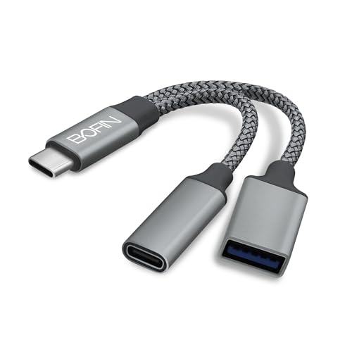 BOFIN, 2-in-1 USB-C-auf-USB-OTG-Adapter und Ladekabel, 5 V auf 20 V Eingang/Ausgang, PD-Schnellladung, kompatibel mit iPhone 16, 15 Pro Max, Galaxy S24, S23, S22, Pixel 9, 8, 7, iPad Pro, MacBook Pro BOFIN, 2-in-1 USB-C-auf-USB-OTG-Adapter und Ladekabel, 5 V auf 20 V Eingang/Ausgang, PD-Schnellladung, kompatibel mit iPhone 16, 15 Pro Max, Galaxy S24, S23, S22, Pixel 9, 8, 7, iPad Pro, MacBook Pro von BOFIN