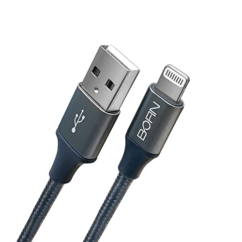 BOFIN Nylon Lightning Kabel 2M, MFi Zertifiziert für iPhone Ladegeräte, USB Schnellladekabel Lightning Kabel für iPhone 13 Pro 12 Pro Max Mini 11 Pro Max XR XS X 8 7 6 Plus 5s 5 von BOFIN