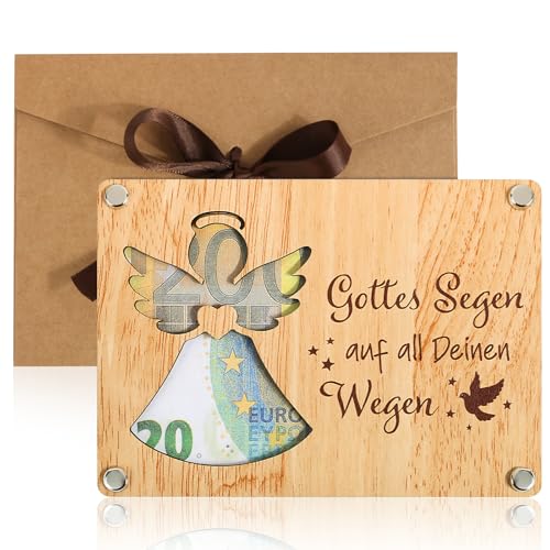 BOFUNX Engel Geldgeschenk Kommunion Taufe Geldgeschenk aus Holz Kommunion Geburtstag Geldgeschenk Verpackung für Jungen Mädchen BOFUNX Engel Geldgeschenk Kommunion Taufe Geldgeschenk aus Holz Kommunion Geburtstag Geldgeschenk Verpackung für Jungen Mädchen von BOFUNX